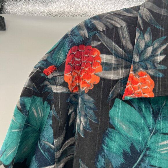 Van Heusen Men's Tropical Button Up Shirt Short Sleeve Size XLT - Picture 5 of 9